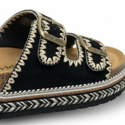 Sandales à plateforme en denim noir