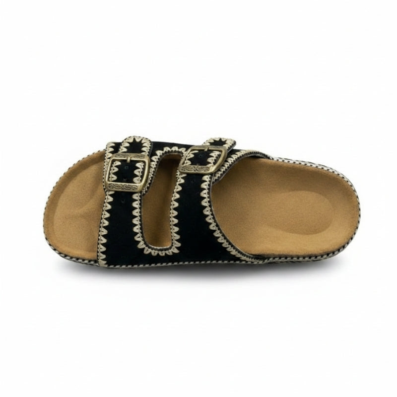 Sandales à plateforme en denim noir